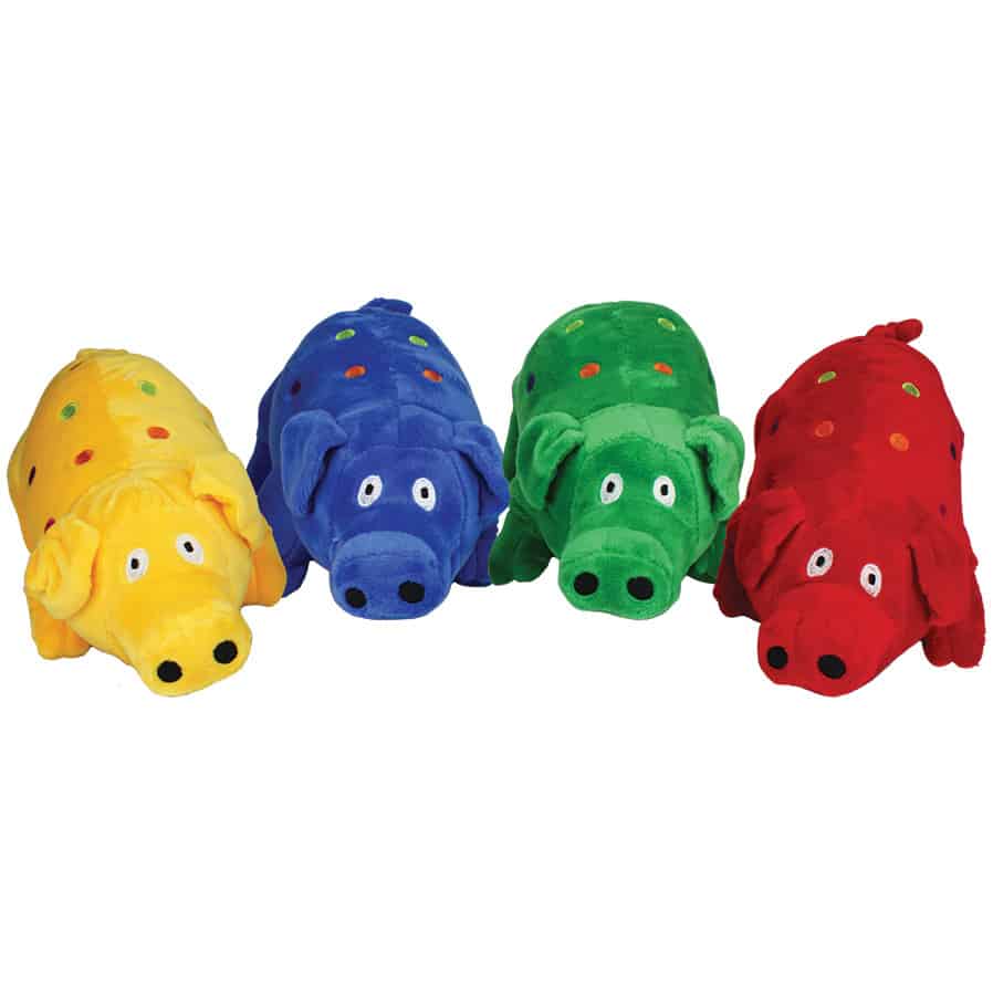 Multipet Assorted Globlet Pig Plush Dog Toy 9"