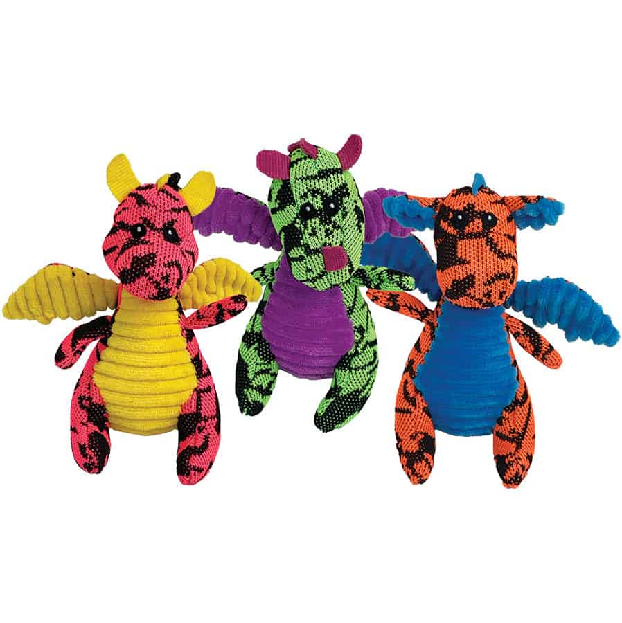 Minipet Assorted Dragon Plush Dog Toy 5"
