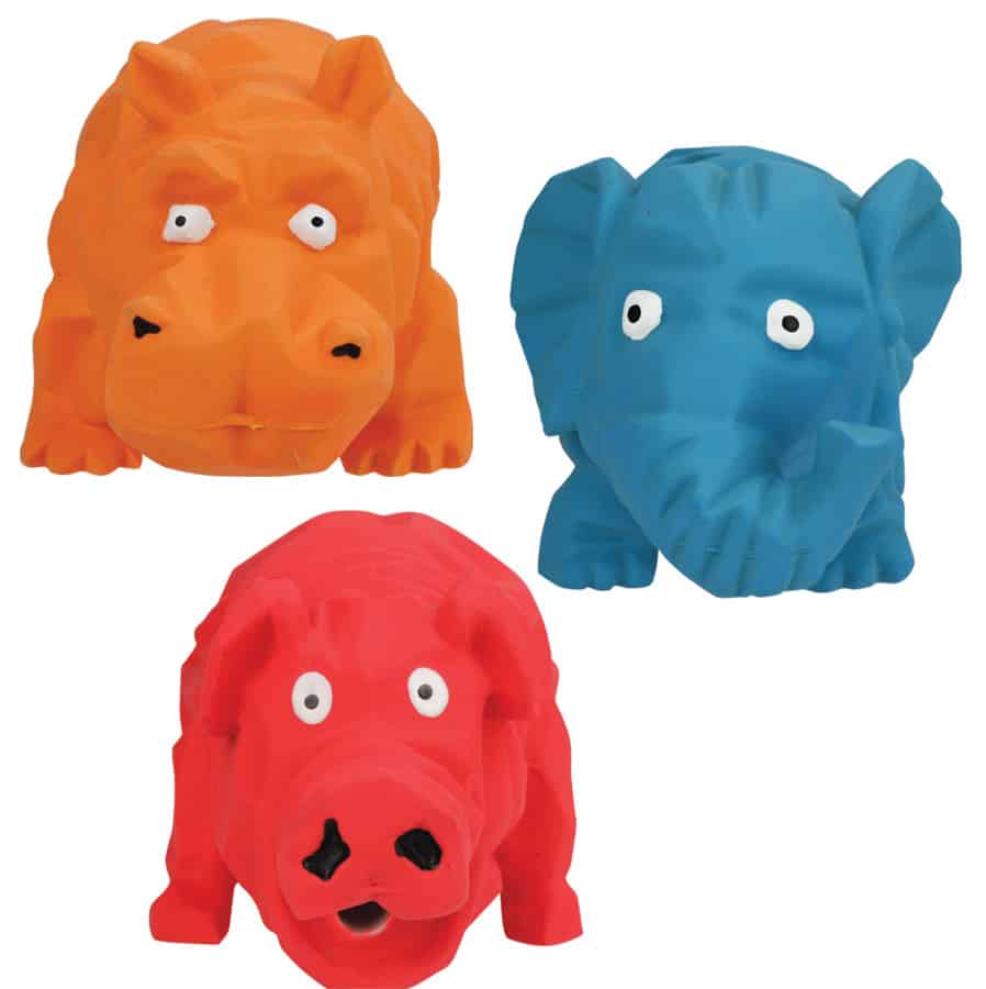 Multipet Latex Assorted Colors Origami Pals Dog Toy 8"