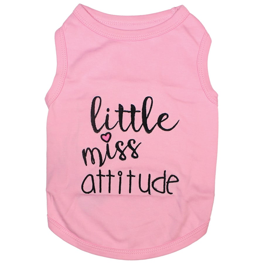 Little Miss Attitude Pink Dog T-Shirt