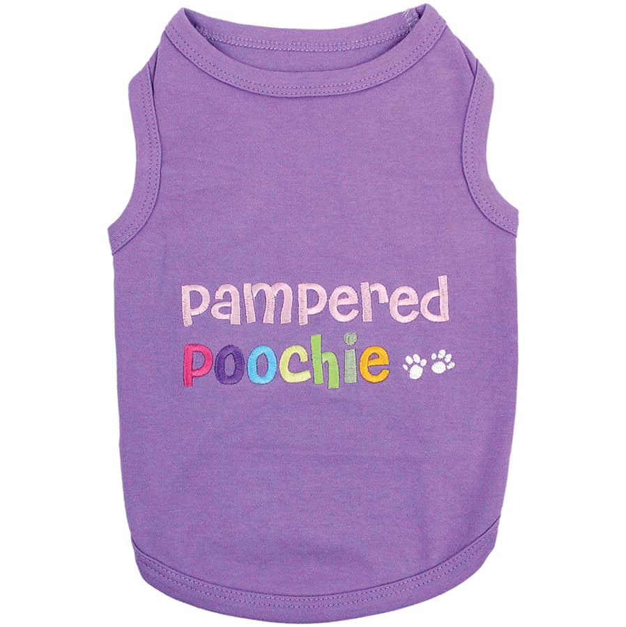 Pampered Poochie Purple Dog T-Shirt