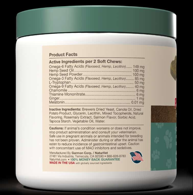 NaturVet Hemp Quiet Moments Cat Soft Chews 60 Ct