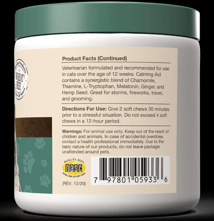 NaturVet Hemp Quiet Moments Cat Soft Chews 60 Ct