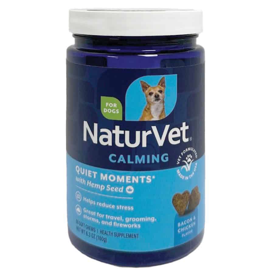 NaturVet Hemp Quiet Moments Calming Aid Soft Chews for Dogs 60 Ct