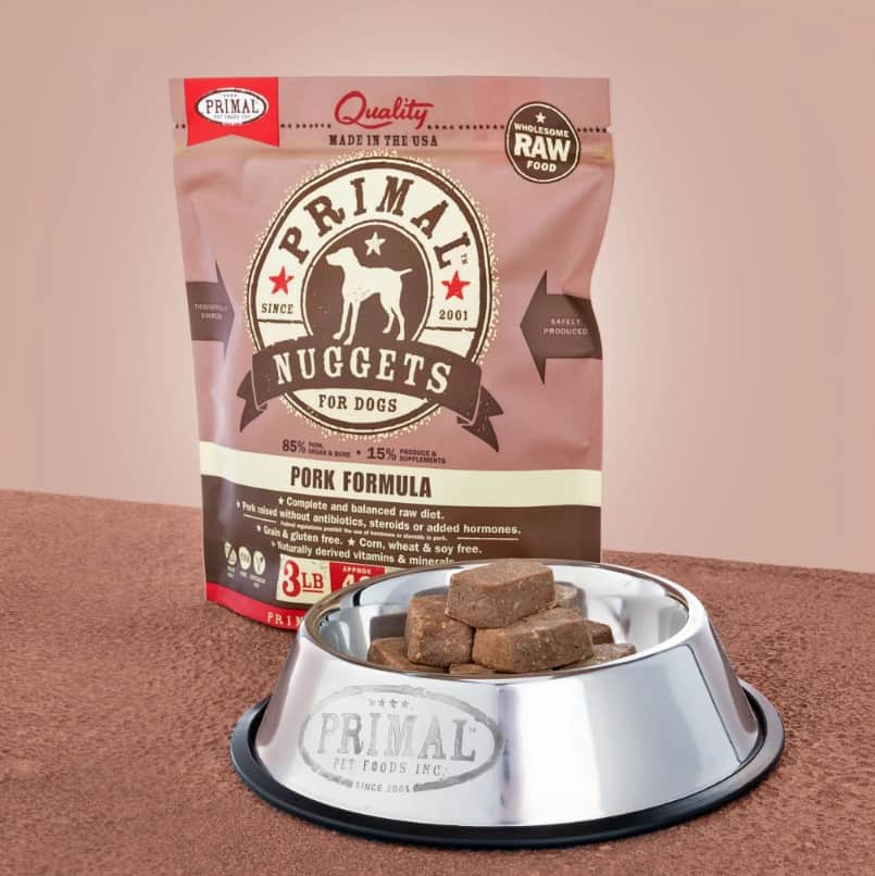 Primal Canine Raw Frozen Pork Nuggets 3 lb