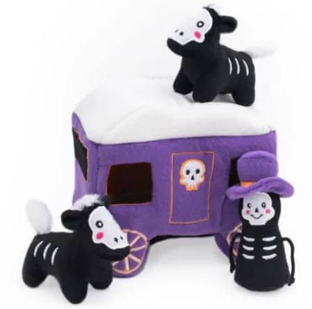 ZippyPaws Halloween Burrow Haunted Carriage Dog Toy