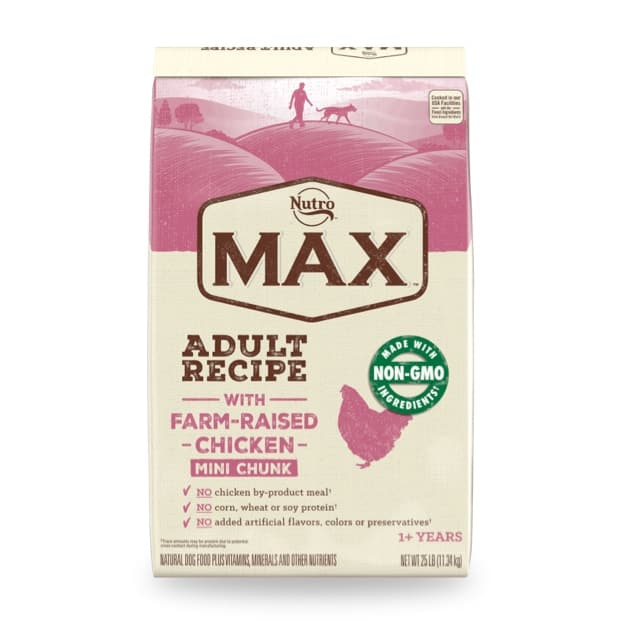 Nutro MAX Adult Mini Chunks Dog Food Chicken Recipe 25 lb
