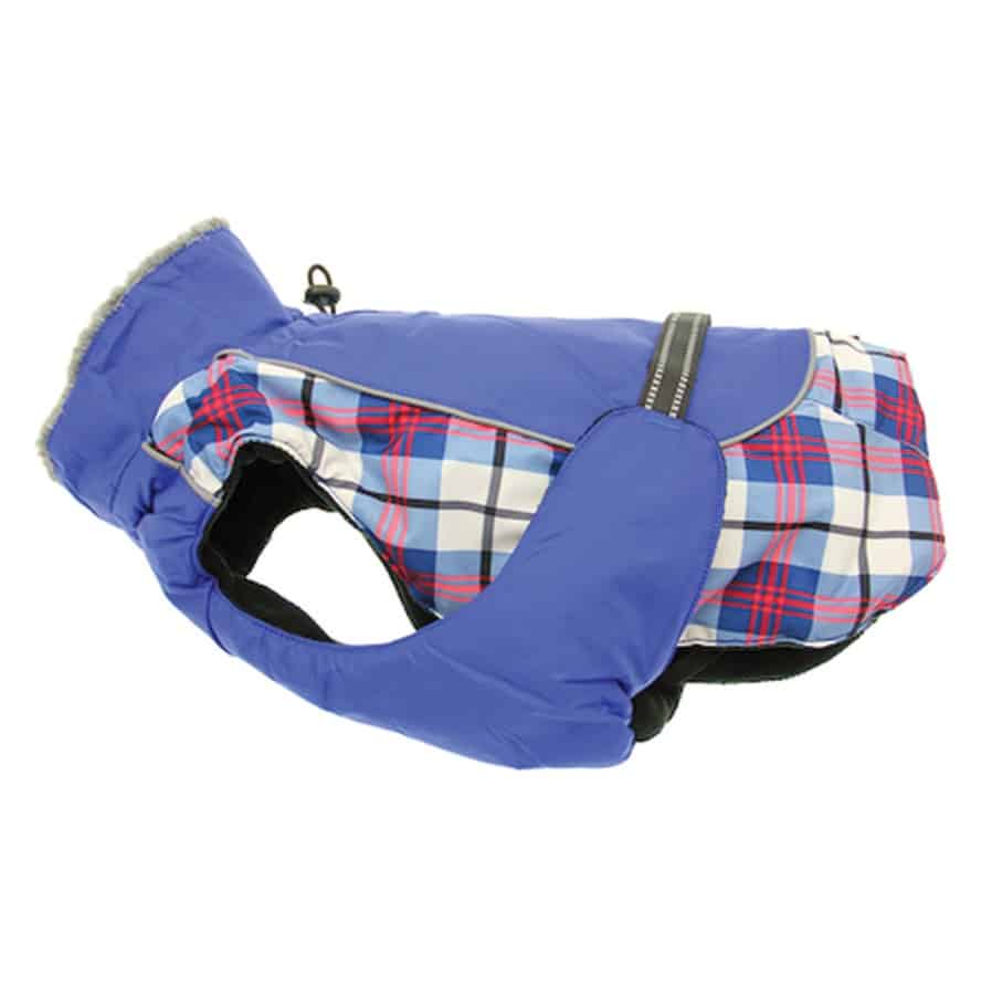 Doggie Design Alpine All-Weather Dog Coat Royal Blue Plaid