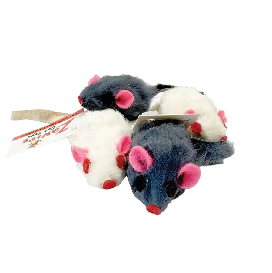 Zanies Cat Toys Assorted Fur Mice (Each)