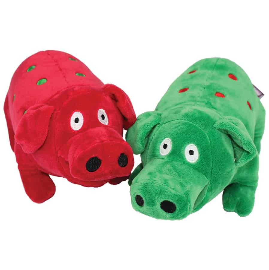 Multipet Holiday Plush Globlet Christmas Pig Dog Toy Large