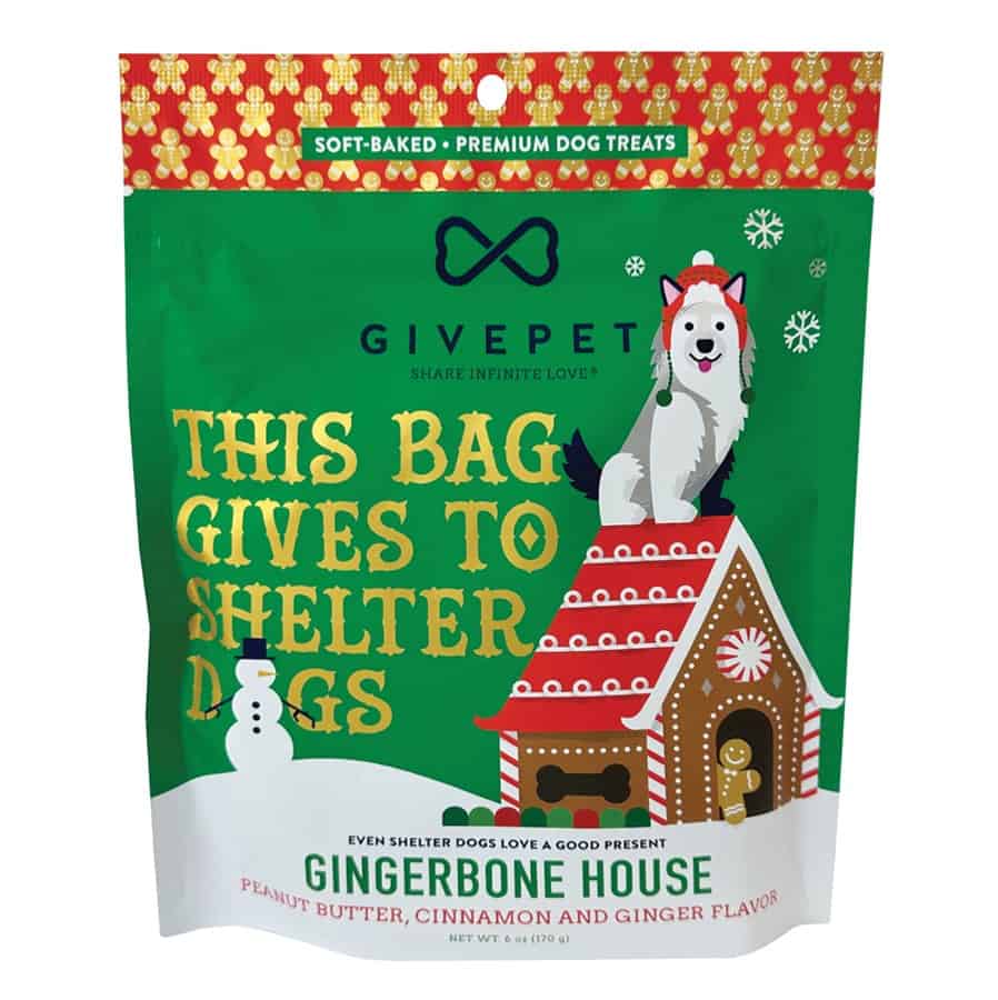 Givepet Gingerbone House Soft Baked Dog Treats 6 oz