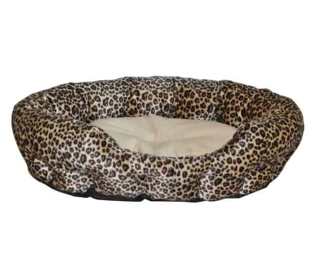 K&H Self Warming Nuzzle Nest Small Brown Leopard Print Pet Bed
