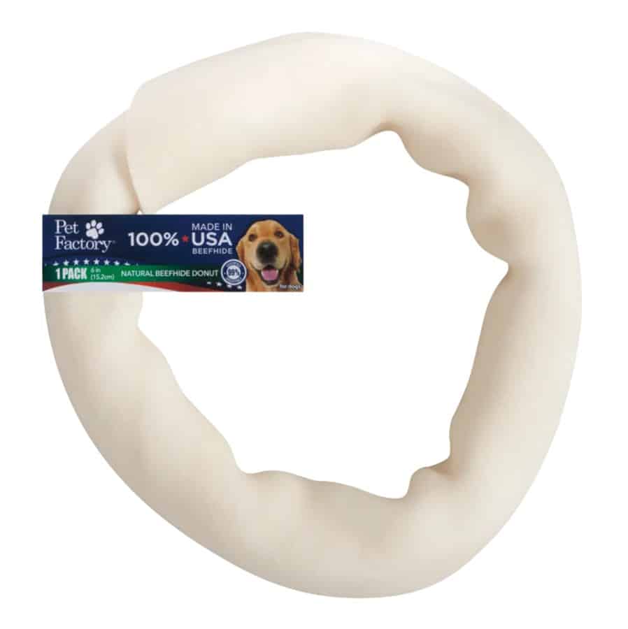 Pet Factory Beefhide Rawhide Donut Dog Treat