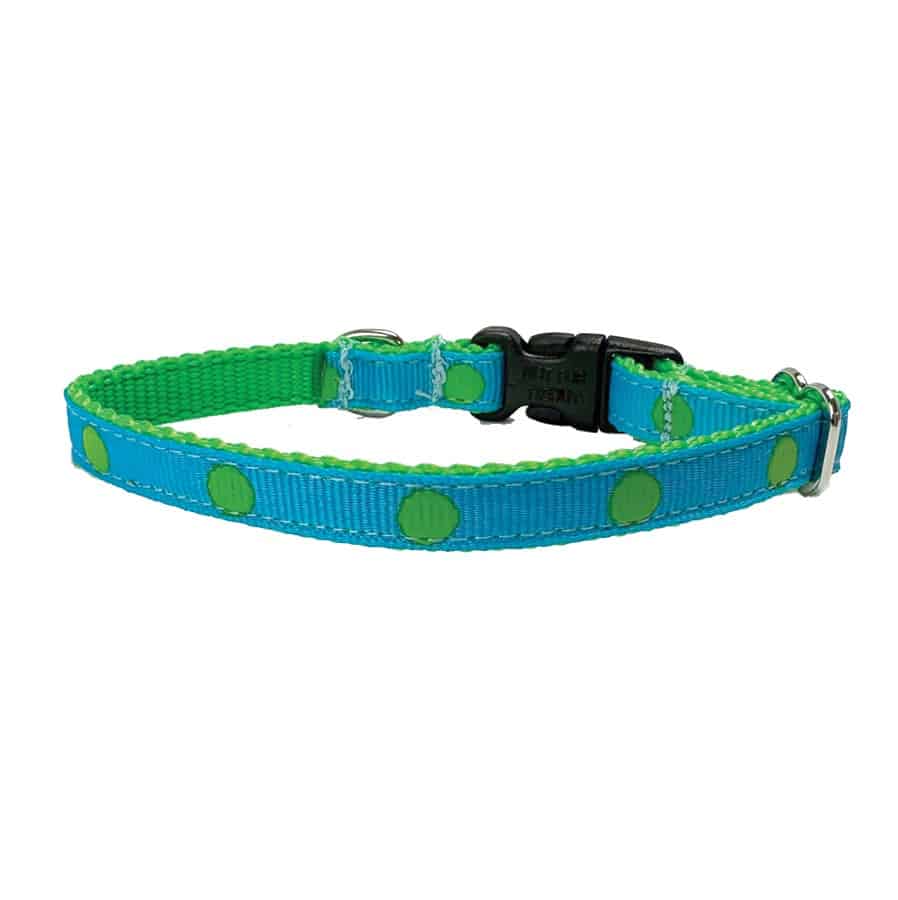 OmniPet Pocket Pups Blue & Green Polka Dot Collar