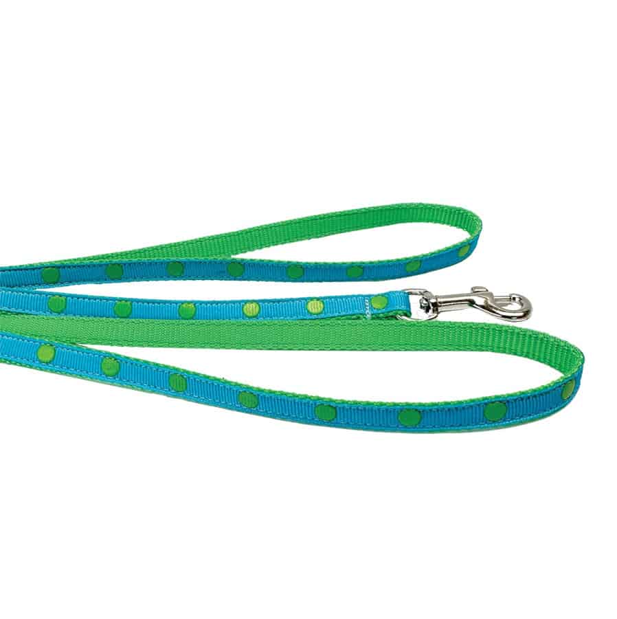OmniPet Pocket Pups Tiny Blue & Green Polka Dot Leash
