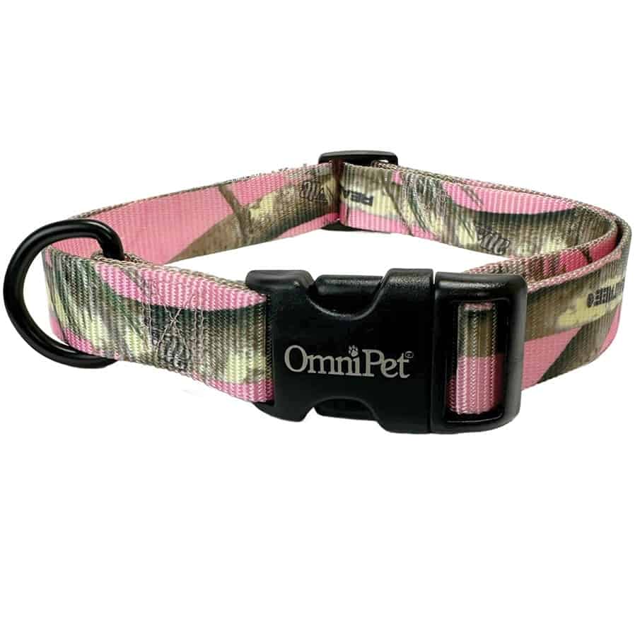 Realtree Pink Camo Adjustable Nylon Dog Collar w/Snap Buckle
