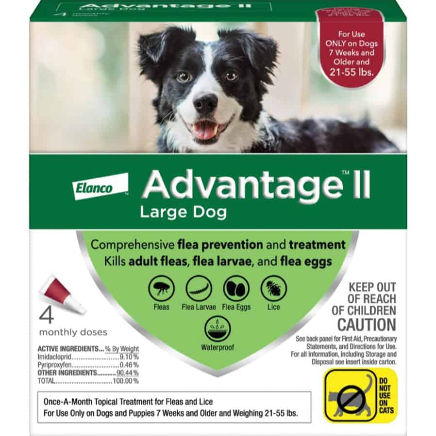 Advantage II Flea Spot-On for Large Dogs 21-55 lbs 4 Pack