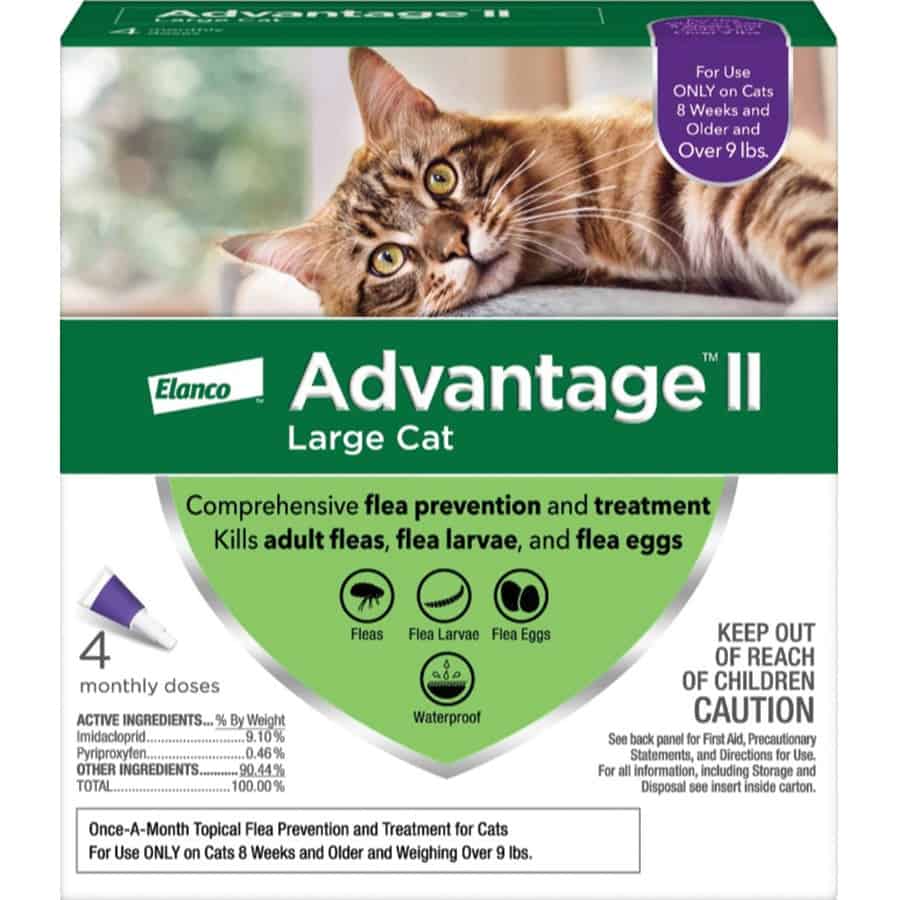 Advantage II Flea Spot-On Treatment for Large Cats Over 9 lbs 4 Pack