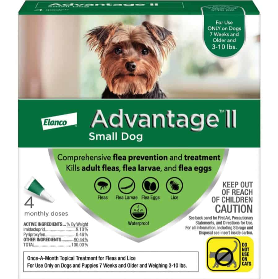 Advantage II Flea Spot-On for Small Dogs 3-10 lbs 4 Pack