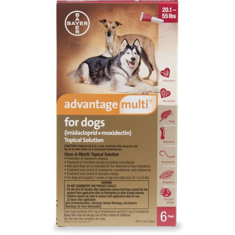 Advantage Multi Topical Solution for Dogs 20.1-55 lbs 6 Pack