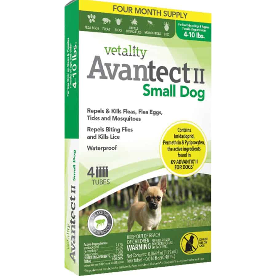 Vetality Avantect II Flea Spot-On Small Dog 4-10 lbs, 4 Doses