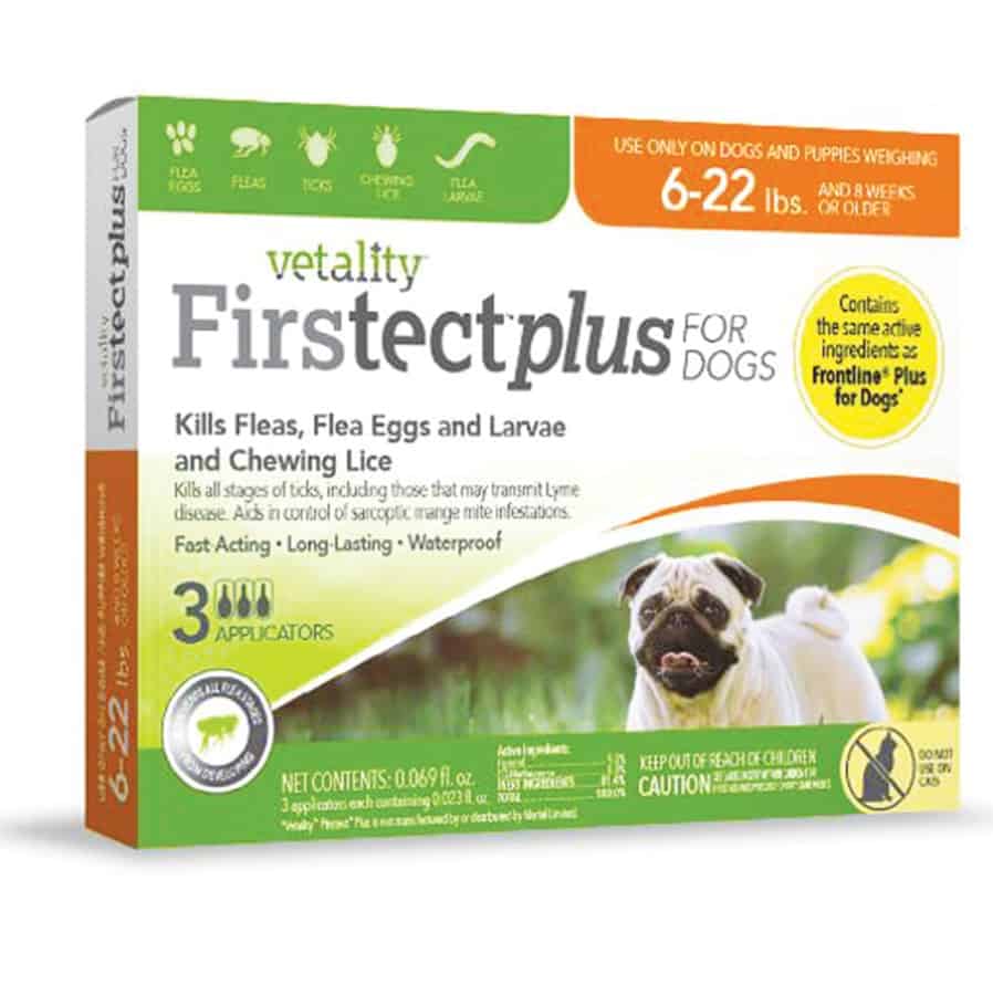 Vetality Firstect Plus Flea & Tick Spot Treatment for Dogs 6-22 lbs 3 Pack