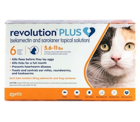Revolution Plus Topical Solution for Cats 5.6-11 lbs 6 Pack