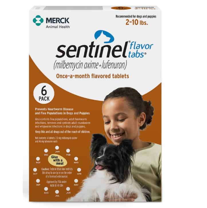 Sentinel Flavor Tabs for Dogs 2-10 lbs 6 Pack