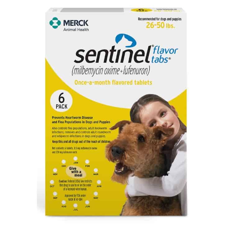 Sentinel Flavor Tabs for Dogs 26-50 lbs 6 Pack