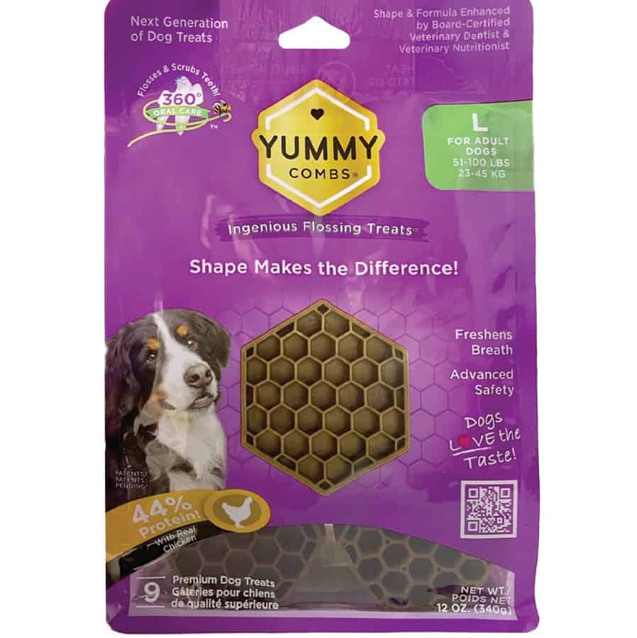 Yummy Combs Dental Treats for Large Dogs 51-100 lbs 9 Ct (12 oz)