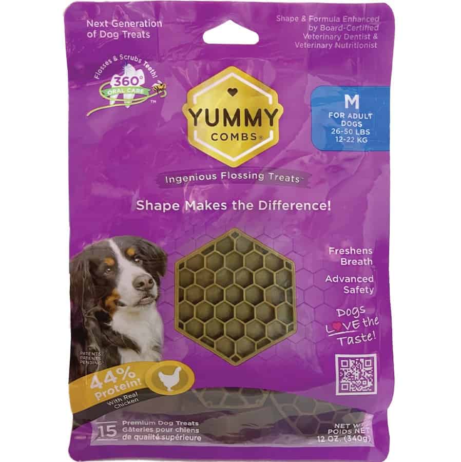 Yummy Combs Dental Treats for Medium Dogs 25-50 lbs 15 Ct (12 oz)