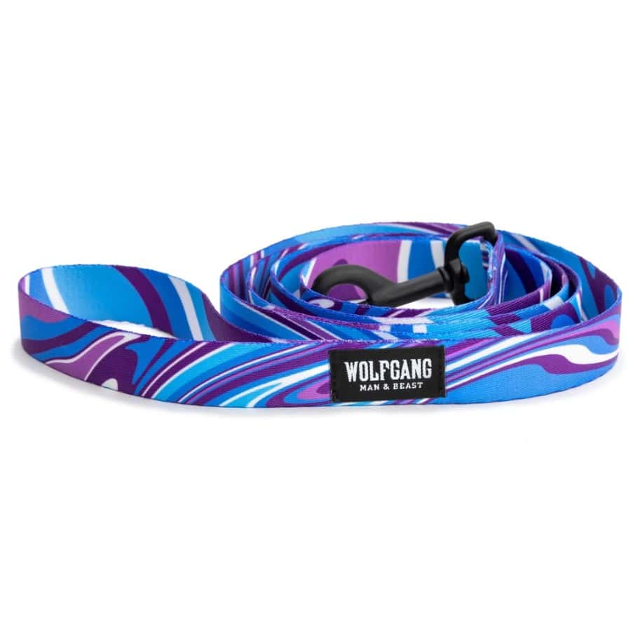 Wolfgang Marble Wave Purple & Blue Dog Leash