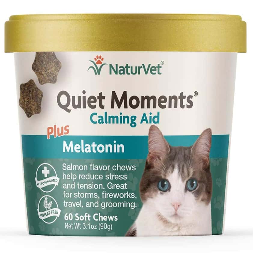 NaturVet Quiet Moments Calming Aid for Cats Soft Chews 60 Ct