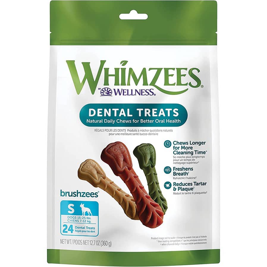 WHIMZEES Brushzees Dental Chews for Dogs Small 24 Ct