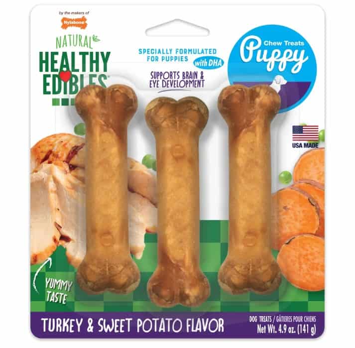 Healthy Edibles Turkey & Sweet Potato Puppy Chew Treat 3 Pack