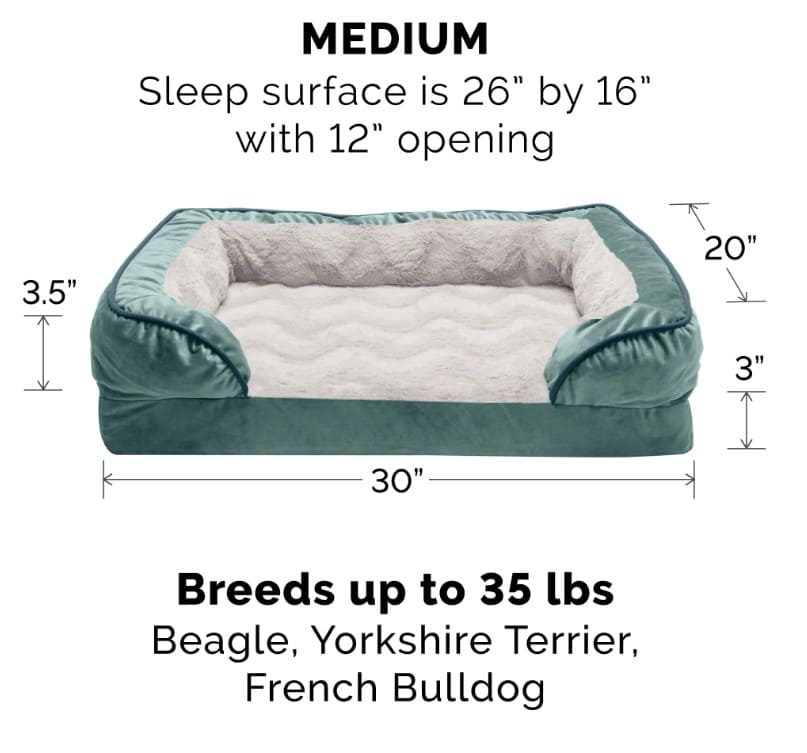 Furhaven Velvet Waves Orthopedic Sofa Dog Bed