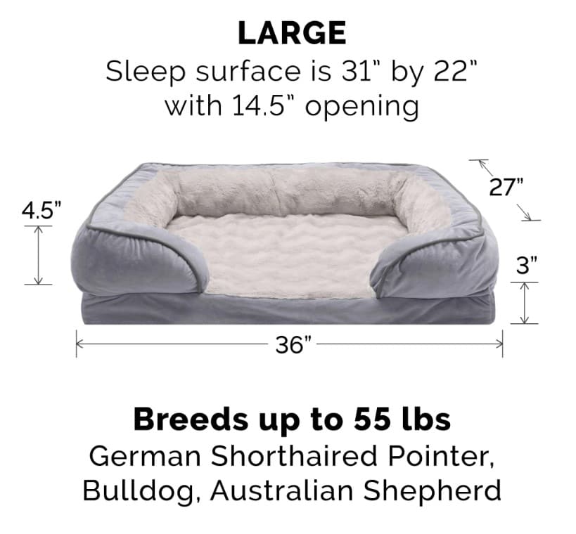 Furhaven Velvet Waves Orthopedic Sofa Dog Bed