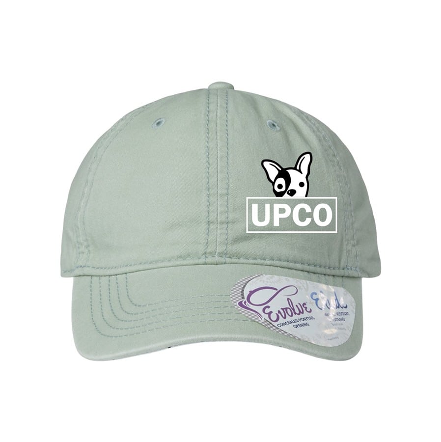 UPCO Dog Logo Women's Sage Infinity Hers Ponytail Cap