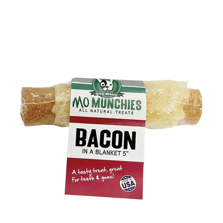 Mo Munchies Bacon in a Blanket Natural Dog Chew Treat 5"