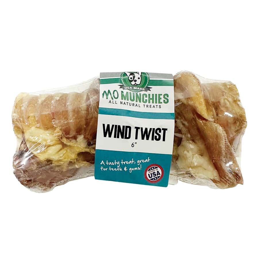 Mo Munchies Wind Twist Natural Dog Chew Treat 6"