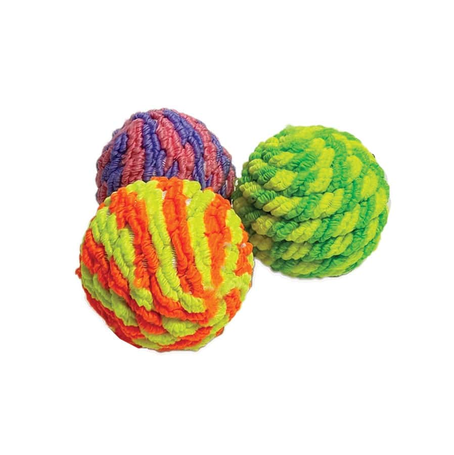Turbo Striped Yarn Rattle Ball Cat Toy (Assorted Colors)