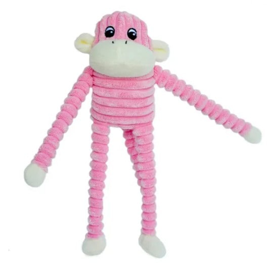 ZippyPaws Spencer the Pink Crinkle Monkey Small