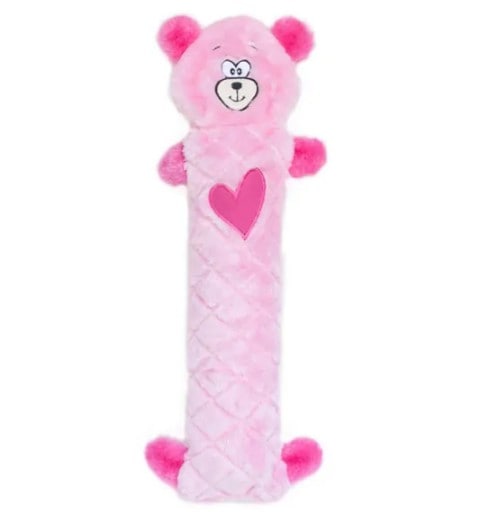 ZippyPaws Valentine's Jigglerz Pink Bear Dog Toy