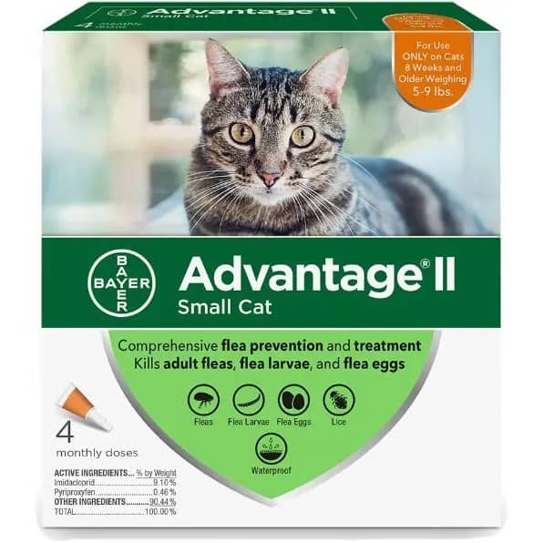 Advantage II Flea Spot-On for Small Cats Over 5-9 lbs 4 Pack