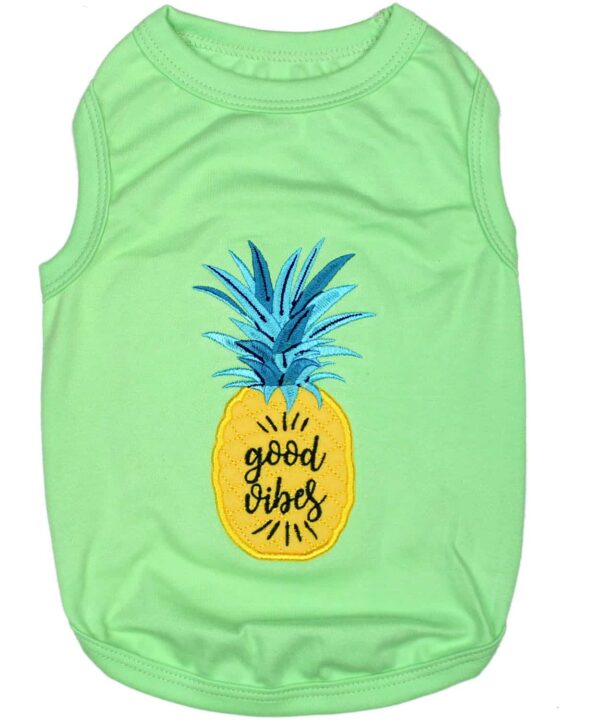 Good Vibes Green Pineapple Dog T-Shirt