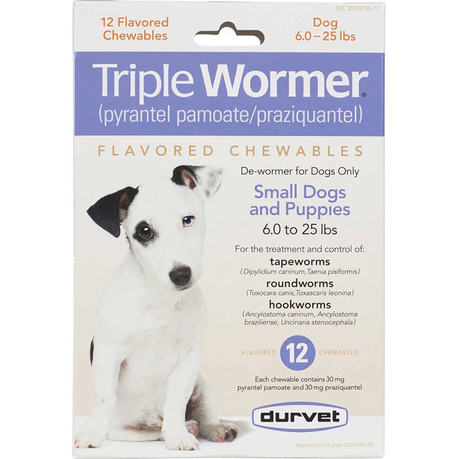 Durvet Triple Wormer for Small Dogs 6-25 lbs 12 Ct
