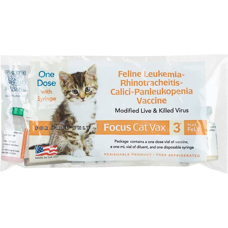 Feline Focus Cat Vax 3 Plus FELV Vaccine Single Dose