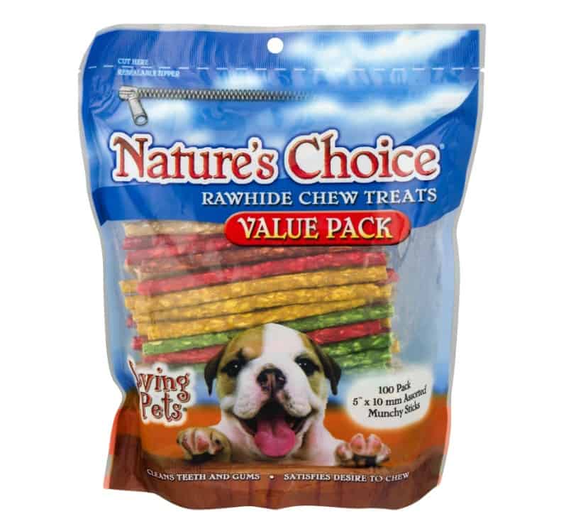Nature's Choice Rawhide Munchy Sticks 5" Dog Treats 100 Ct