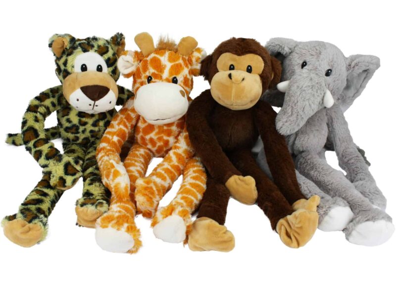 Multipet Swinging Safari Animal 19" Assorted Dog Toy