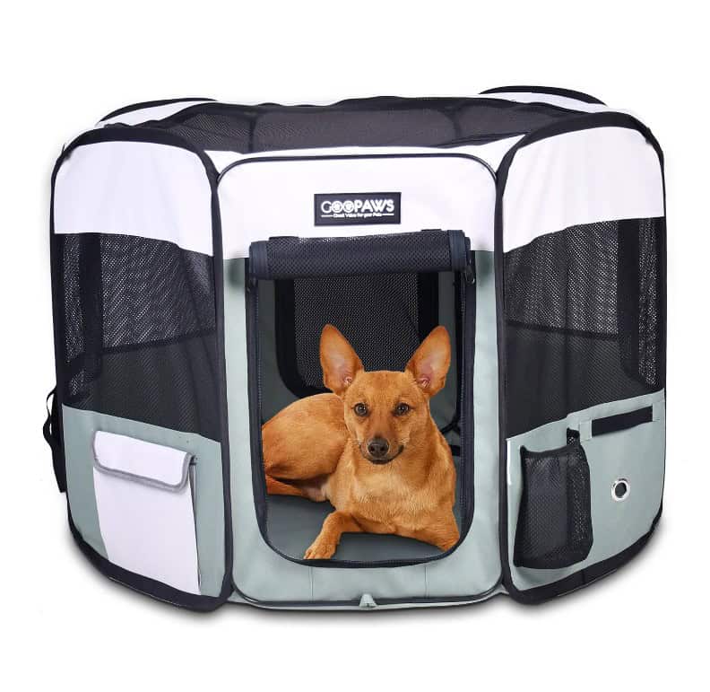 GOOPAWS 2-Door Portable Soft-Sided Pet Playpen 45"
